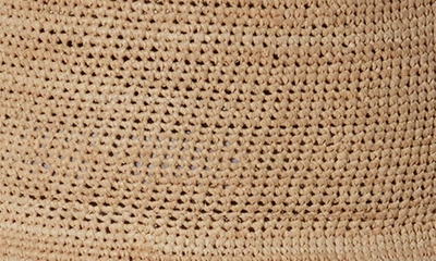 Shop Janessa Leone Teagan Raffia Bucket Hat In Natural