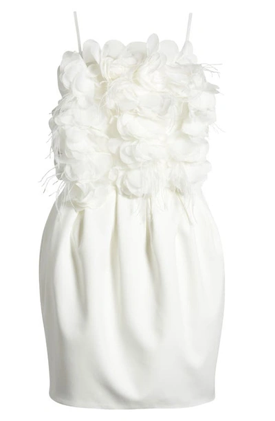 Azalea Wang Feather Bodice Minidress In White