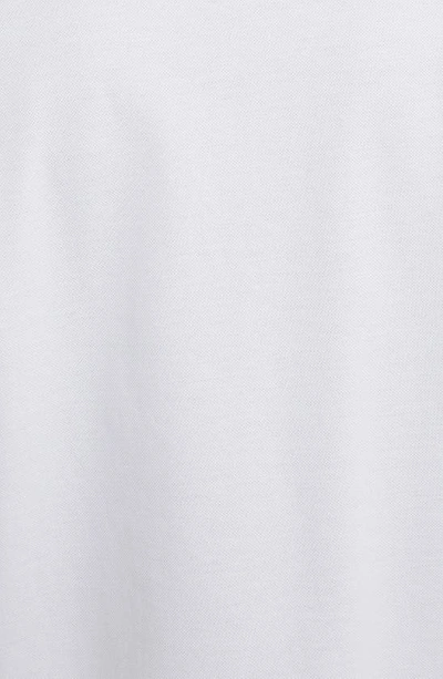 Shop Versace Metallic Greca Collar Piqué Polo In 1w000-optical White