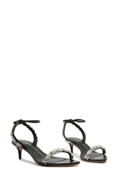 Shop Alexandre Birman Aurora Crystal Pointed Toe Sandal In Black