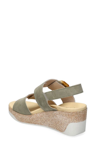 Shop Mephisto Giulia Wedge Sandal In Light Khaki