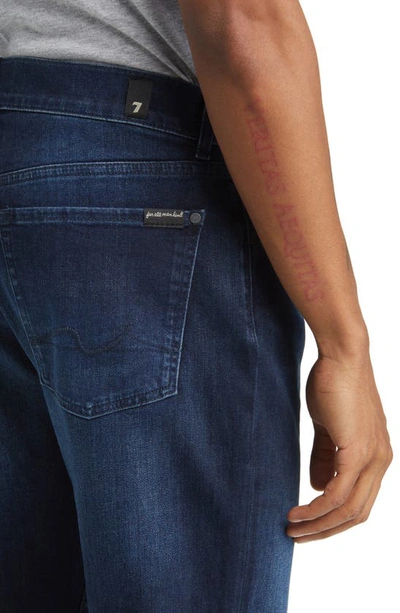 Shop 7 For All Mankind The Straight Squiggle Straight Leg Jeans In Dark Blue