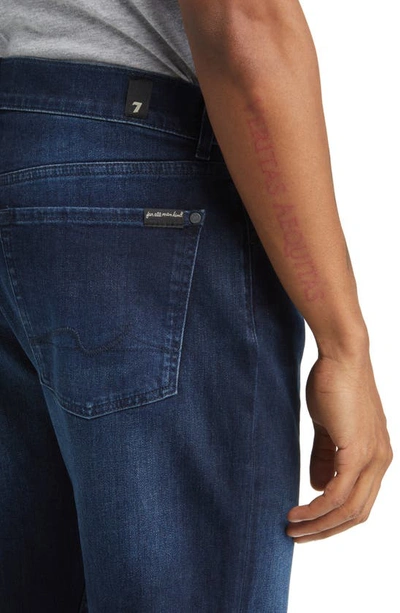 7 For All Mankind Straight Fit Jeans In Dark Blue In Dark Blue