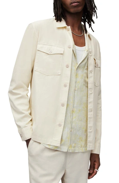 Shop Allsaints Spotter Button-up Shirt Jacket In Coconut White
