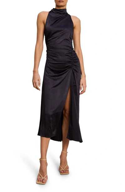 Shop A.l.c Inez Asymmetric Satin Dress In Black