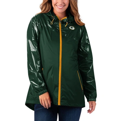 Shop G-iii 4her By Carl Banks Green Green Bay Packers Double-coverage Full-zip Hoodie Jacket