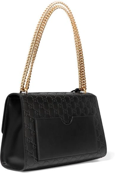 Shop Gucci Padlock Medium Embossed Leather Shoulder Bag