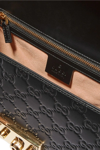 Shop Gucci Padlock Medium Embossed Leather Shoulder Bag