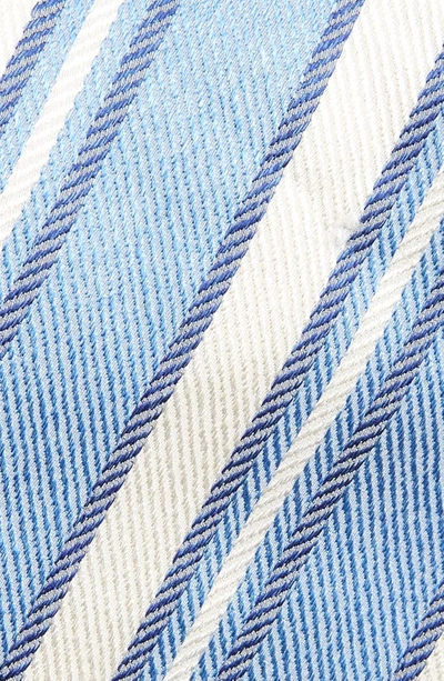 Shop David Donahue Jacquard Stripe Silk Tie In Gray/ Sky