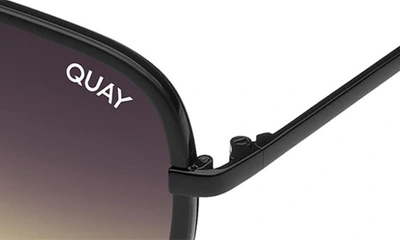 Shop Quay All In 56mm Gradient Aviator Sunglasses In Black/ Black Gold
