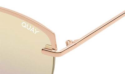 Shop Quay Dusk To Dawn 60mm Cat Eye Sunglasses In Rose Gold/ Lavender