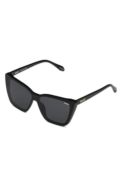 Shop Quay Confidential 51mm Polarized Cat Eye Sunglasses In Black/ Black Polarized