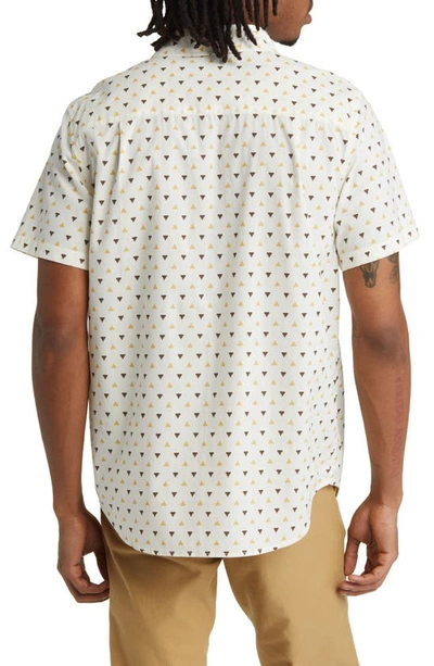 Shop Brixton Charter Regular Fit Tropical Short Sleeve Button-up Shirt In Off White/ Straw/ Dark Earth