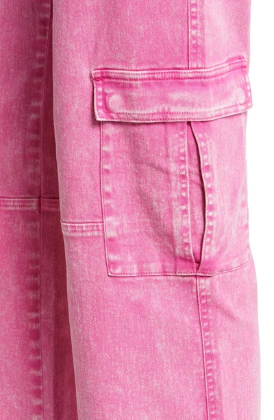 Afrm Maude Wide Leg Cargo Pants In Raspberry Rose