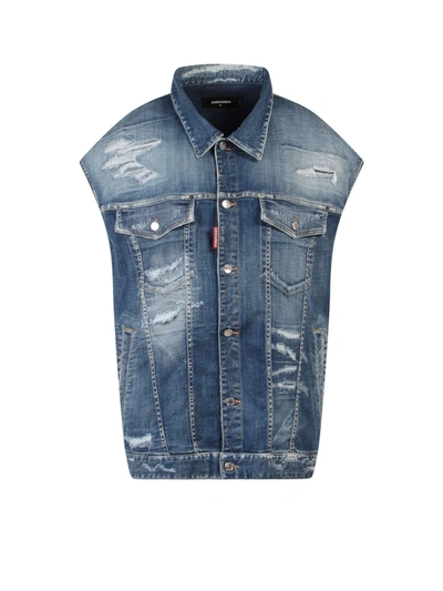Shop Dsquared2 Vest Jean Jacket In Denim