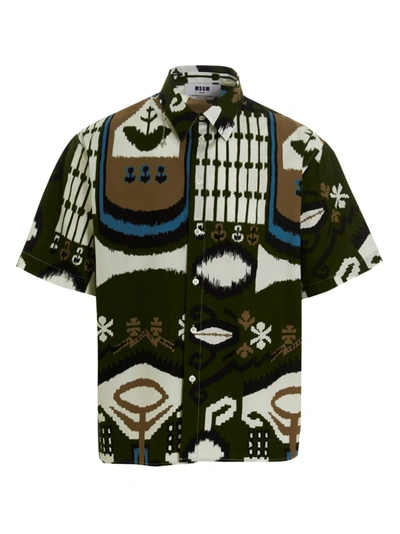 Shop Msgm All Over Print Shirt Shirt, Blouse Multicolor