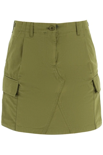 Shop Kenzo Cargo Cotton Mini Skirt