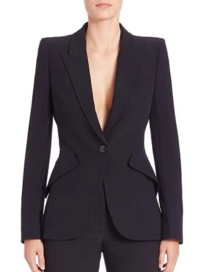 Shop Alexander Mcqueen Crepe Core Blazer In Black