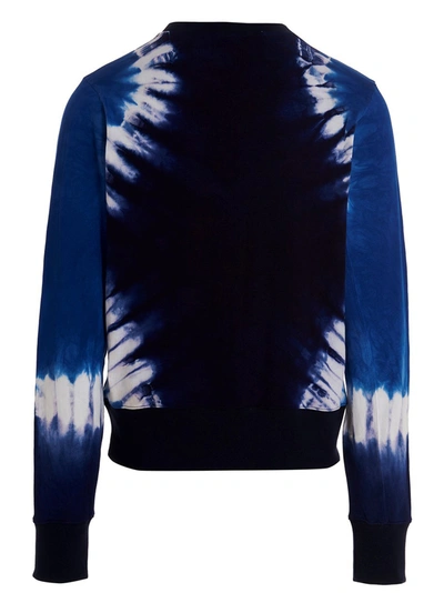 Shop Wales Bonner Logo Embroidery Tie Dye Sweatshirt Blue