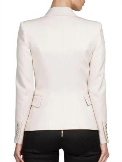 Balmain Double-breasted Wool Jacket In Pink | ModeSens