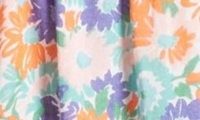 Shop Banjanan Donna Floral Tiered Cotton A-line Dress In Portobello Languid