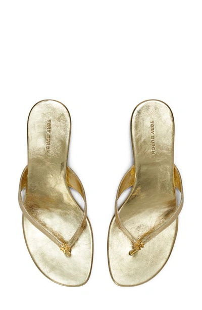 Shop Tory Burch Capri Kitten Heel Sandal In Gold