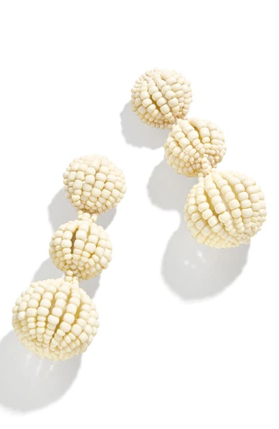 Shop Baublebar Skylar Triple Beaded Drop Earrings In White