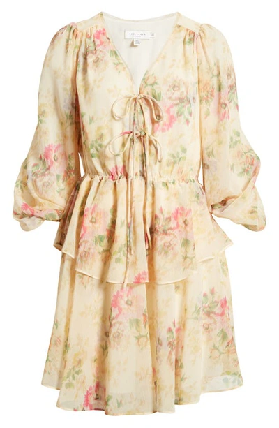 Shop Ted Baker Tamziiy Floral Dress In Tan