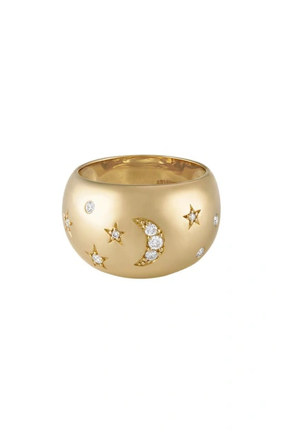 Shop Eden Presley Large Celeste Dome Ring In Yellow/white