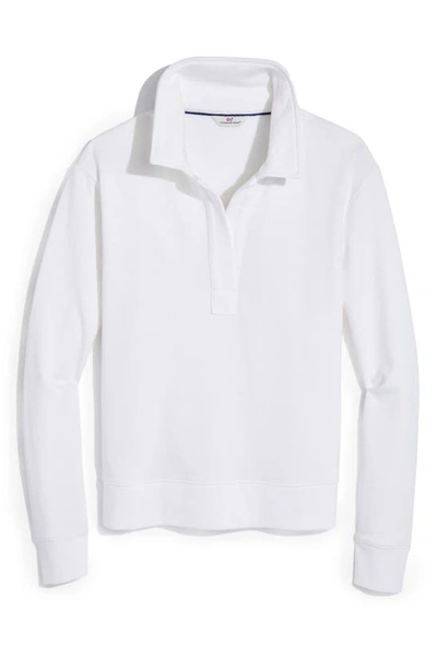 Shop Vineyard Vines Cotton Polo Sweatshirt In White Cap