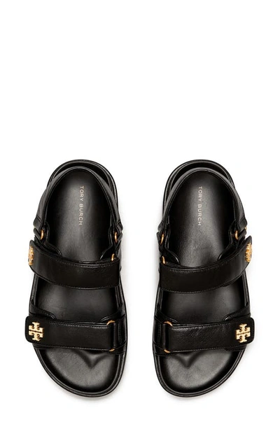 Tory Burch Kira Leather Dual-band Sport Sandals In Perfect Black