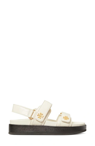 Tory Burch Pave Geo Bombe Miller Low Heel Sandal Shoes In New Ivory