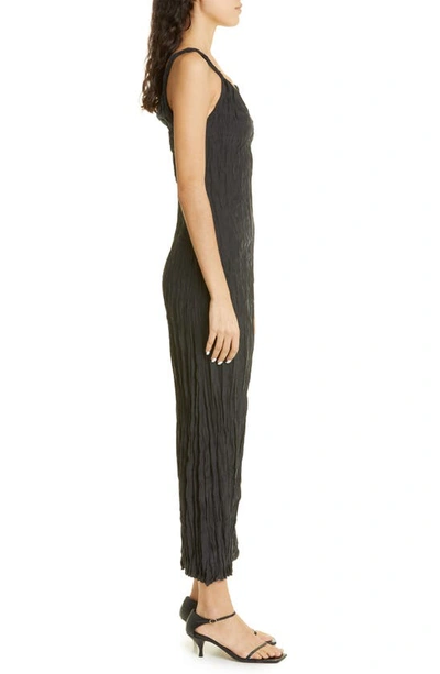 Shop Totême Twist Strap Crinkled Silk Dress In Black