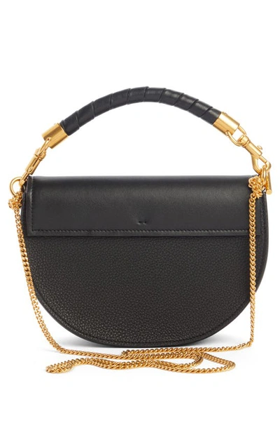 Shop Chloé Marcie Leather Shoulder Bag In Black