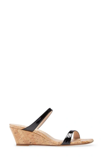 Shop Stuart Weitzman Aleena Wedge Slide Sandal In Black
