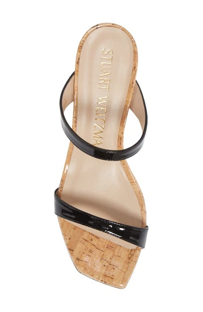 Shop Stuart Weitzman Aleena Wedge Slide Sandal In Black