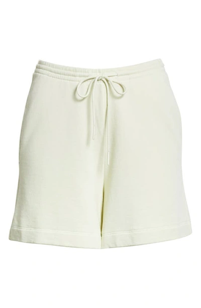 Shop Vince Essential Pull-on Cotton Sweat Shorts In Honeydew