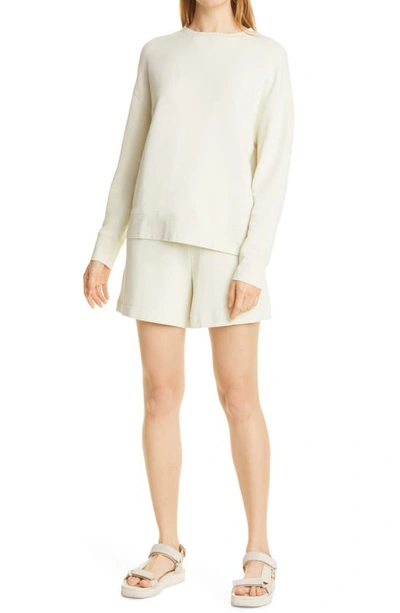 Shop Vince Essential Pull-on Cotton Sweat Shorts In Honeydew