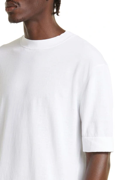 Shop Thom Sweeney Relaxed Fit Cotton Crepe T-shirt In White
