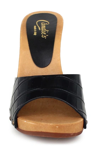 Shop Candies Antonella Slide Sandal In Black Croco