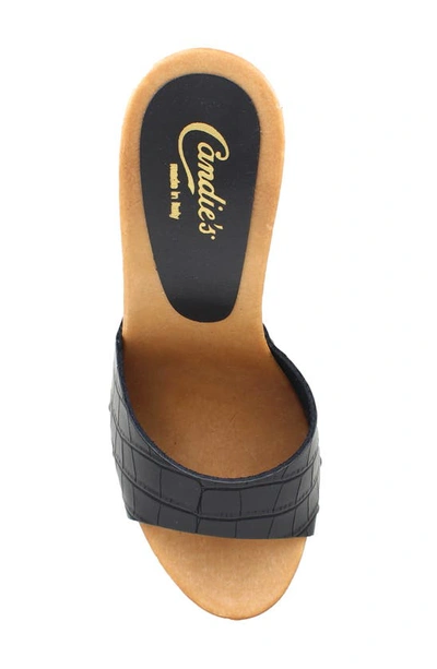 Shop Candies Antonella Slide Sandal In Black Croco
