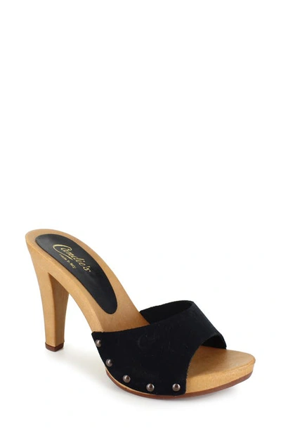 Shop Candies Antonella Slide Sandal In Black Suede