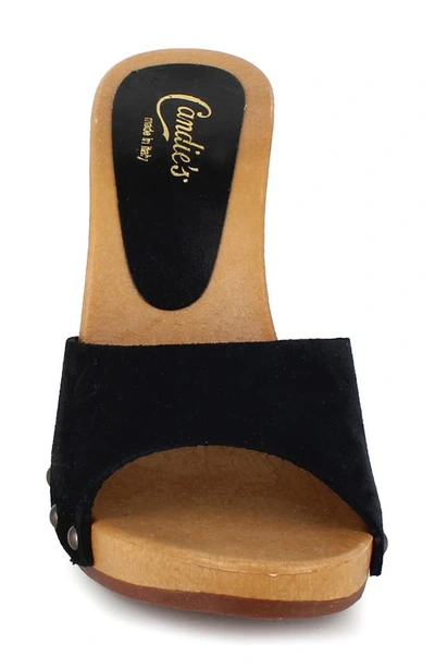 Shop Candies Antonella Slide Sandal In Black Suede