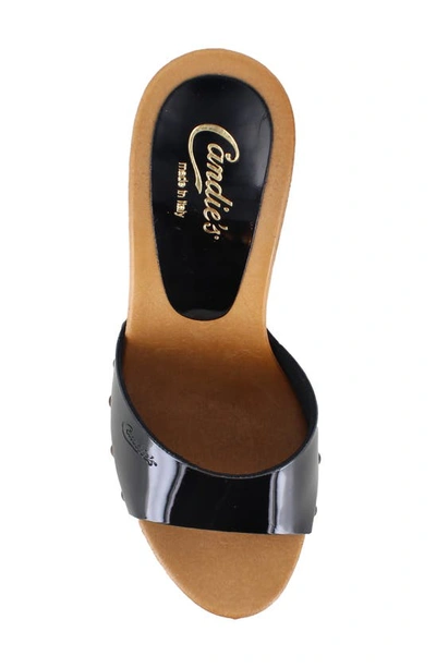 Shop Candies Antonella Slide Sandal In Black Patent