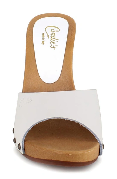 Shop Candies Antonella Slide Sandal In Off White Leather