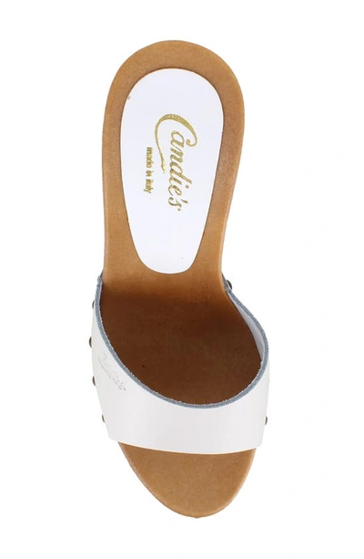 Shop Candies Antonella Slide Sandal In Off White Leather