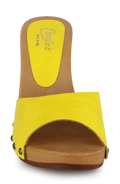 Shop Candies Antonella Slide Sandal In Yellow Croco