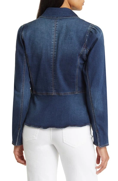 Wit & Wisdom Peplum Denim Jacket In Blue