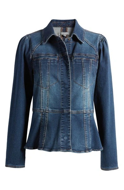 Wit & Wisdom Peplum Denim Jacket In Blue
