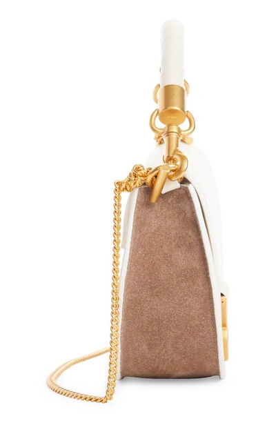 Shop Chloé Marcie Leather Shoulder Bag In Misty Ivory
